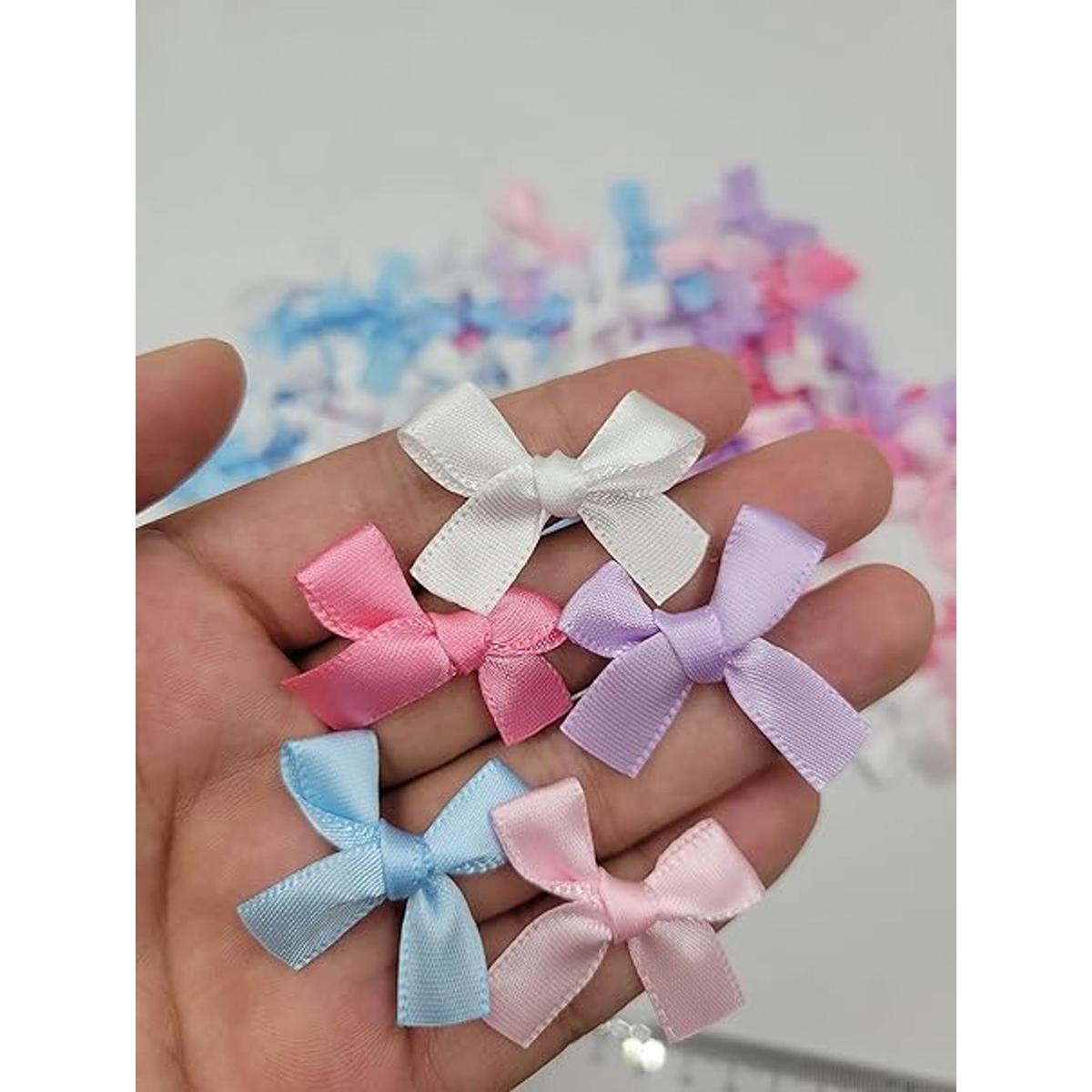 FAYADA 100 lazos de cinta de satén con flores de 1.5 x 1.4