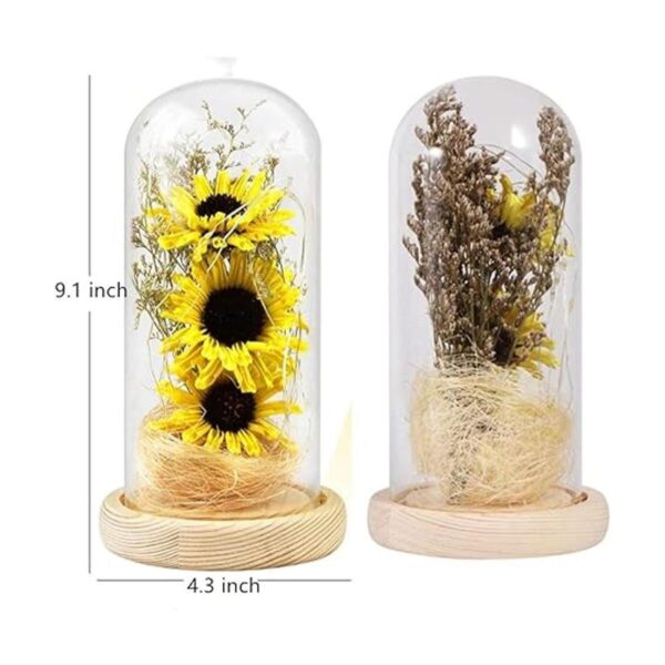 Girasol artificial en cúpula de cristal LED lámpara de