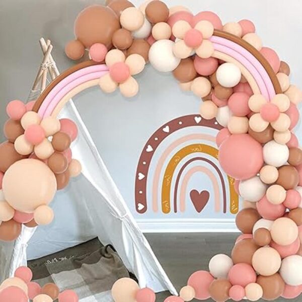 Guirnalda de globos bohemia rubor nude rosa marrón