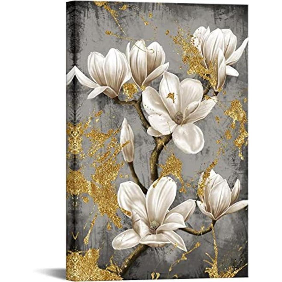 FuShvre Magnolia blanca pintura de lienzo flores con
