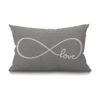 Smooffly Funda de almohada rústica gris amor lumbar de_1