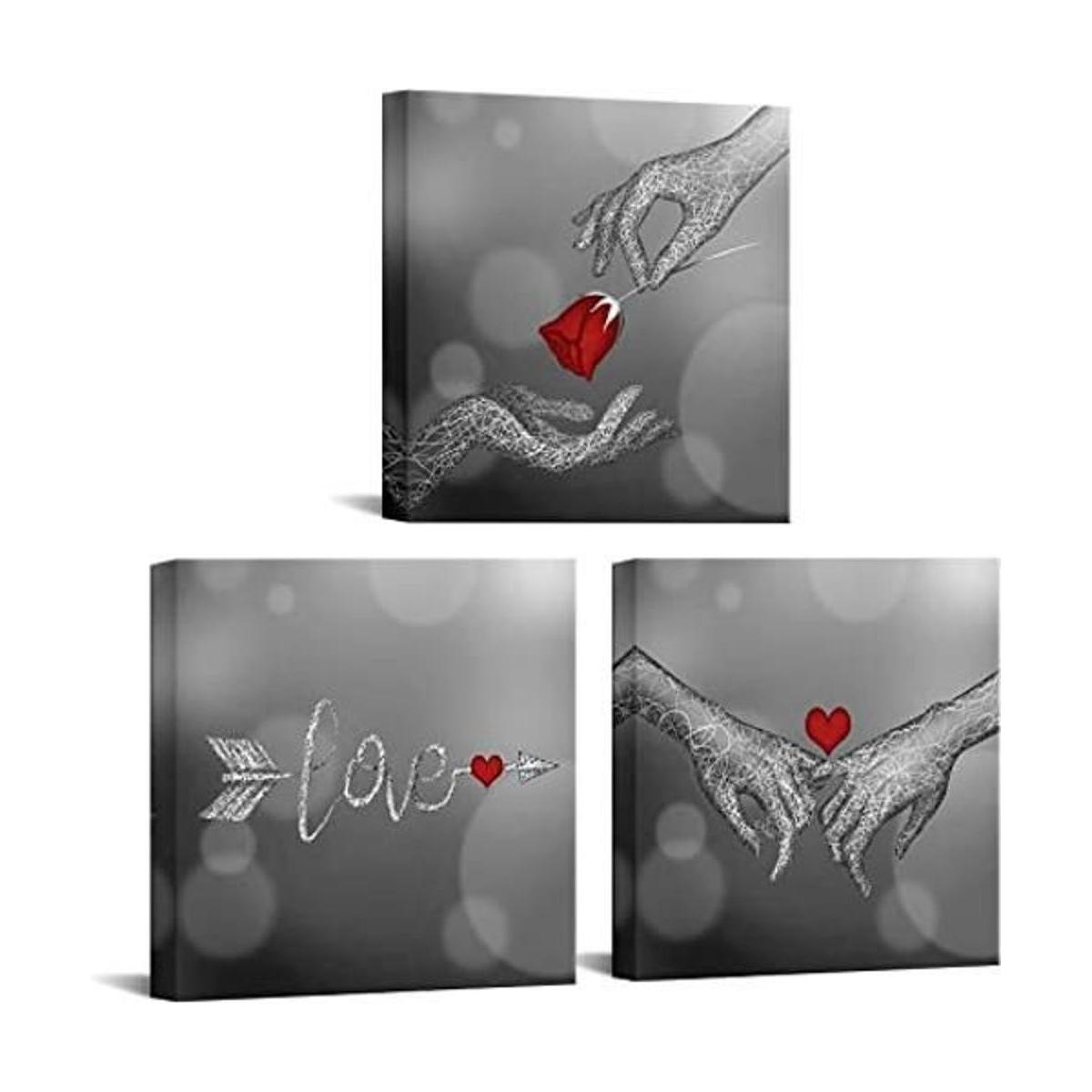 Biuteawal Arte de la pared del amor y la mano en la mano