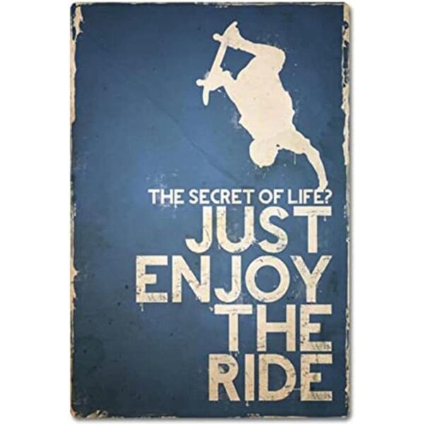 JIUFOTK Skateboard Boy carteles de metal para decoración_1