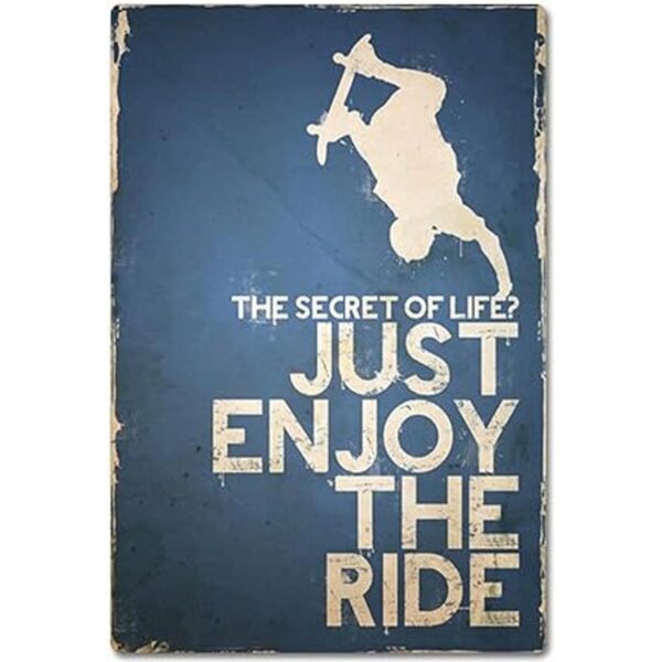 JIUFOTK Skateboard Boy carteles de metal para decoración_2