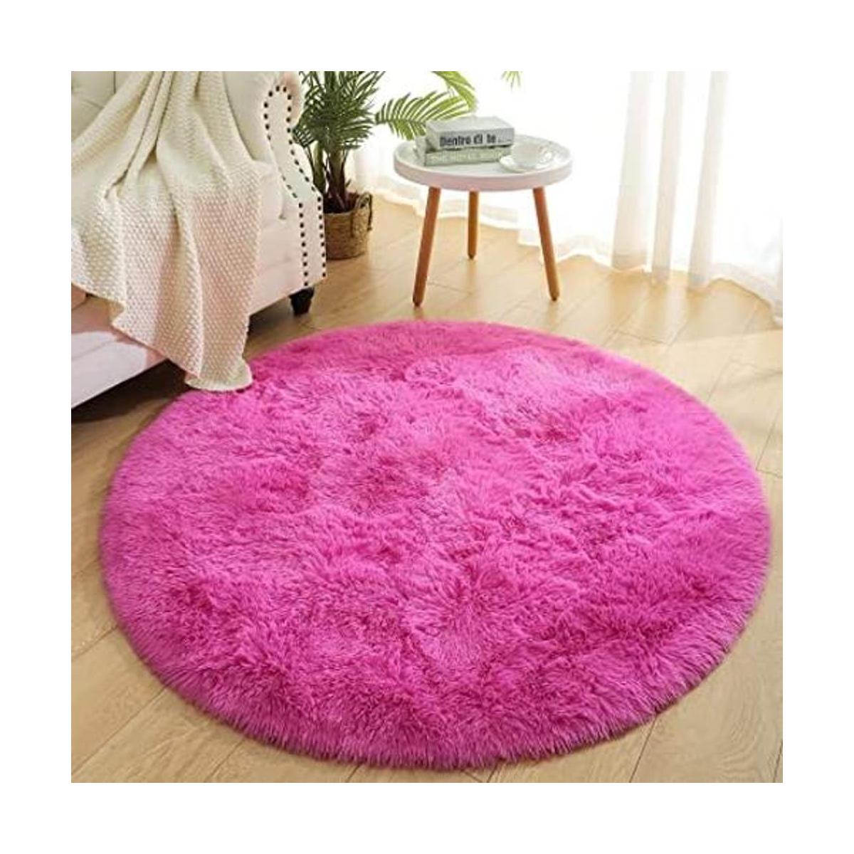 Chicrug Alfombras redondas y esponjosas para dormitorio de