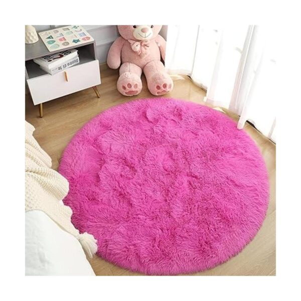 Chicrug Alfombras redondas y esponjosas para dormitorio de
