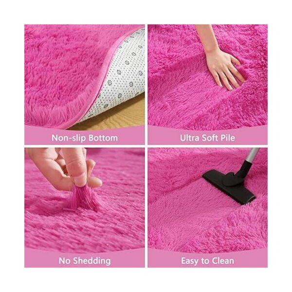 Chicrug Alfombras redondas y esponjosas para dormitorio de