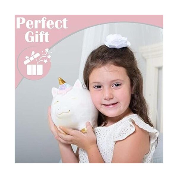 Alcancía de unicornio para niñas pintada a mano con_3