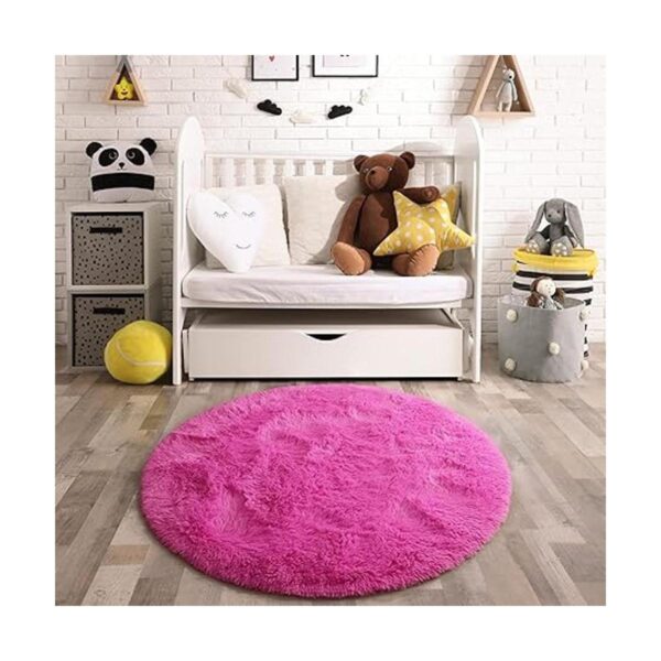 Chicrug Alfombras redondas y esponjosas para dormitorio de