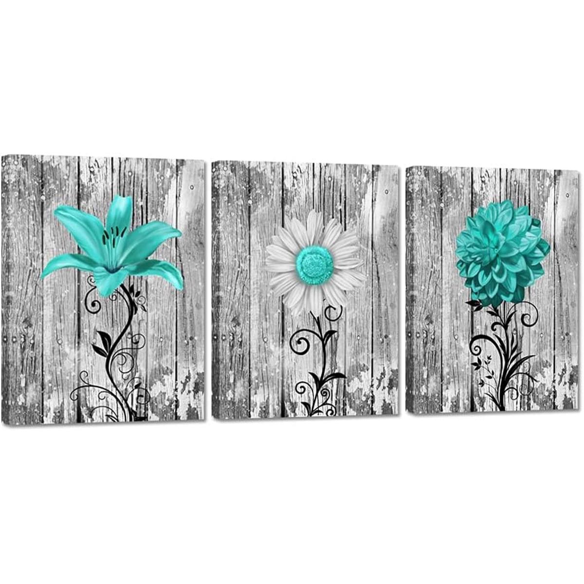 DuoBaorom 3 piezas de decoración de pared de baño rústicas