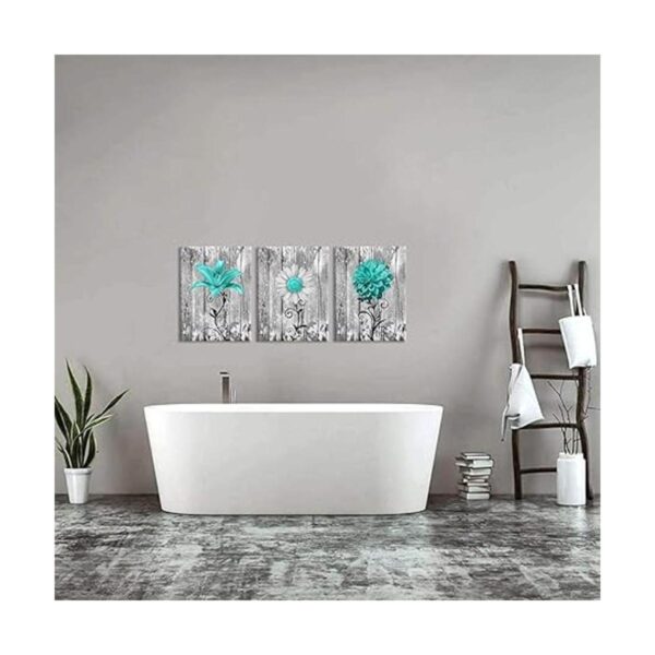 DuoBaorom 3 piezas de decoración de pared de baño rústicas_2