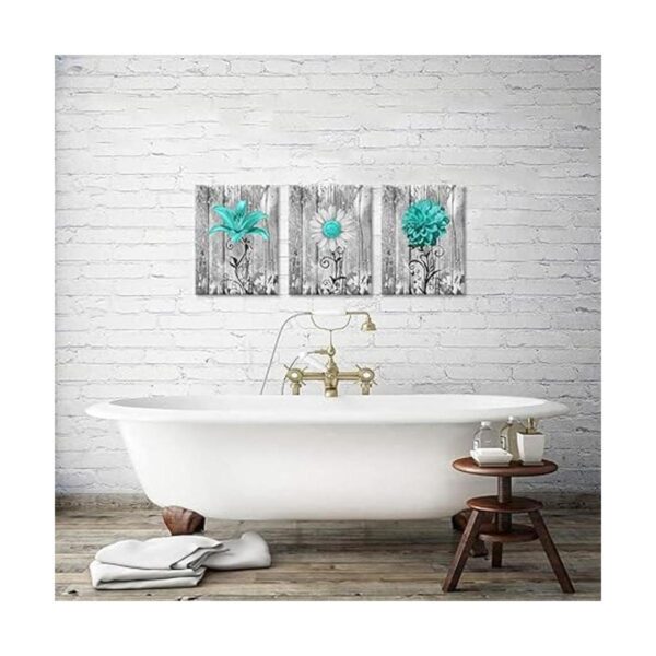 DuoBaorom 3 piezas de decoración de pared de baño rústicas_3