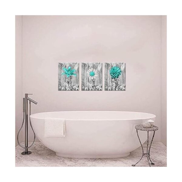 DuoBaorom 3 piezas de decoración de pared de baño rústicas_5