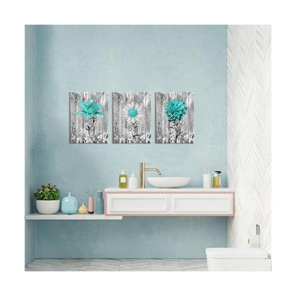 DuoBaorom 3 piezas de decoración de pared de baño rústicas_4