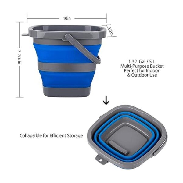 Paquete de 2 cubos de plástico plegables con 1.32 galones