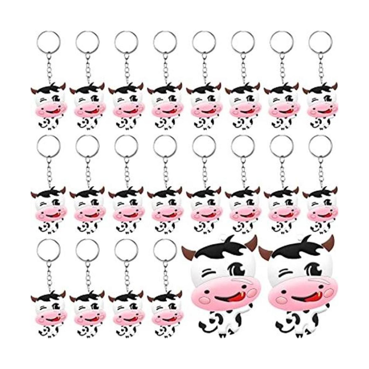 40 piezas de regalos de fiesta de vaca lindo llavero de
