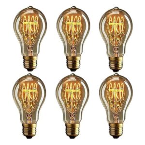 Bombillas Edison vintage A60 E26 120 V 40 W ámbar_1