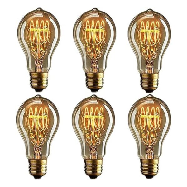 Bombillas Edison vintage A60 E26 120 V 40 W ámbar_1