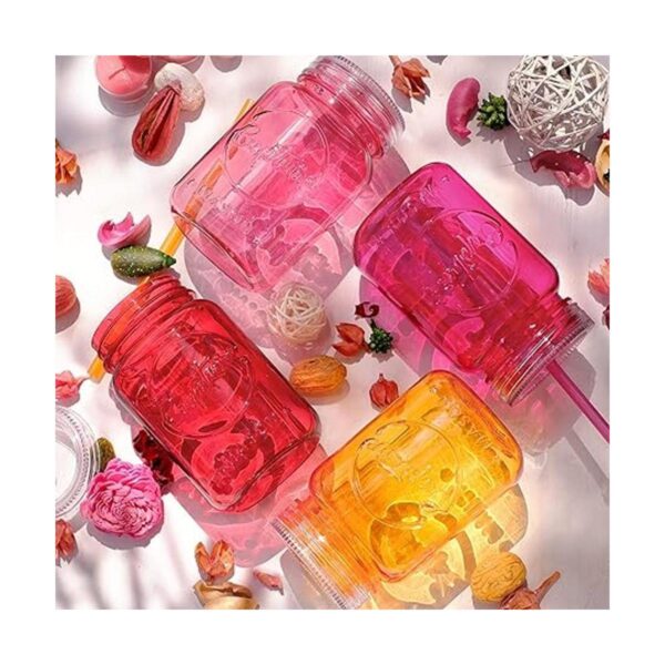 Cupture Tazas de vaso de acrílico con tapas y pajitas 20