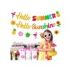 Hello Summer Hello Sunshine Banner para verano Hawaiian