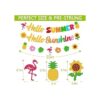 Hello Summer Hello Sunshine Banner para verano Hawaiian