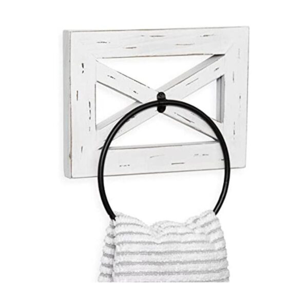 Ilyapa Anillo de toalla de mano rústico para baño soporte_1