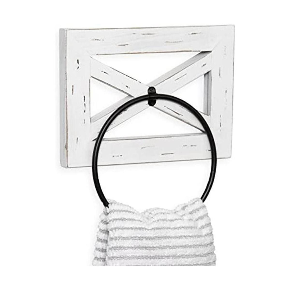 Ilyapa Anillo de toalla de mano rústico para baño soporte