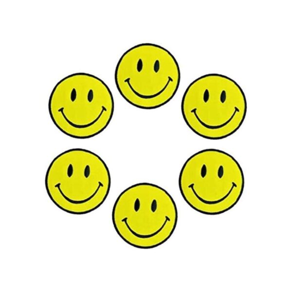 Lote de 6 piezas de color amarillo Smiley Cara Sonrisa_1