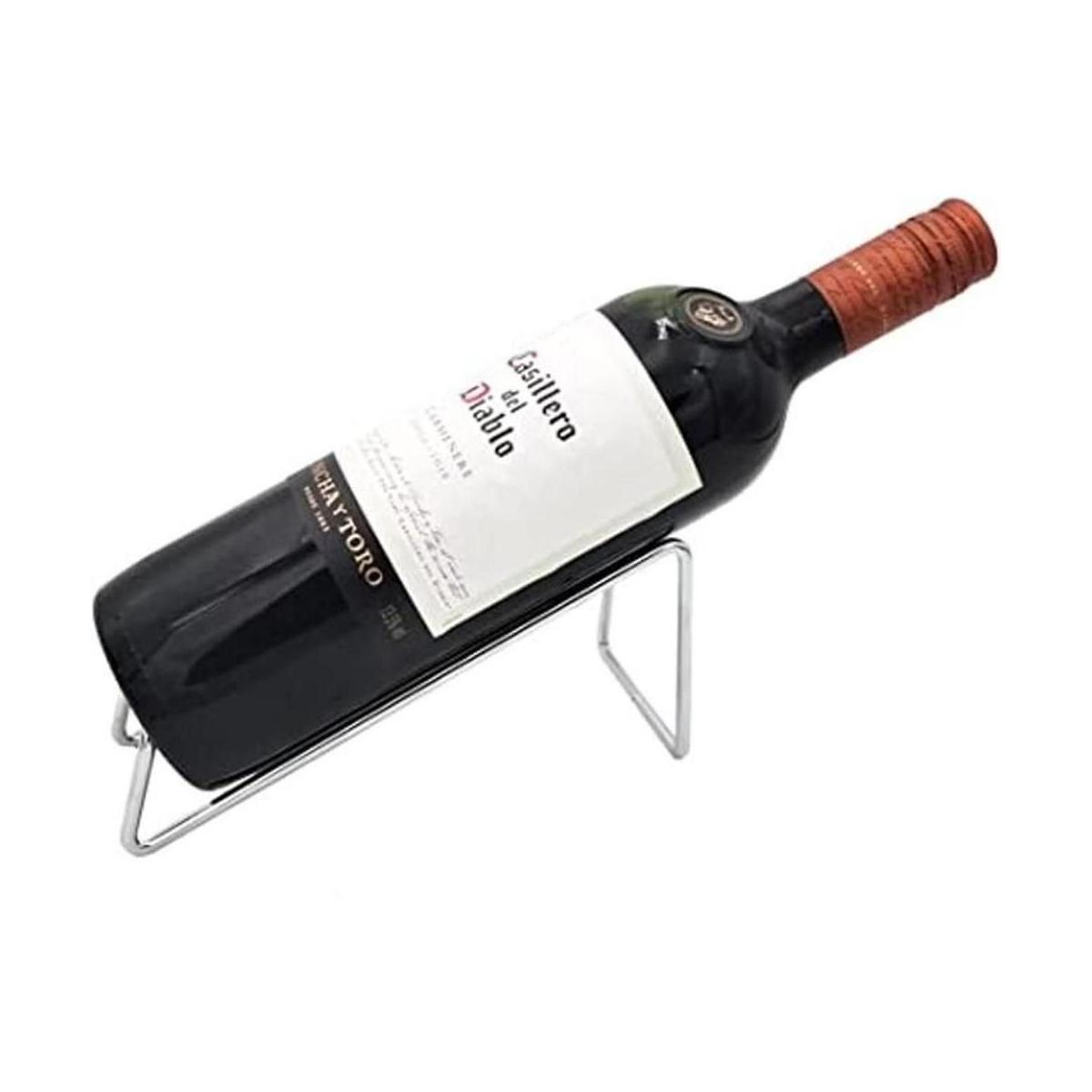 Frontier Simple Portabotellas de vino de acero cromado