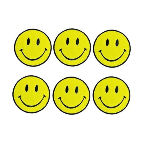 Lote de 6 piezas de color amarillo Smiley Cara Sonrisa_2