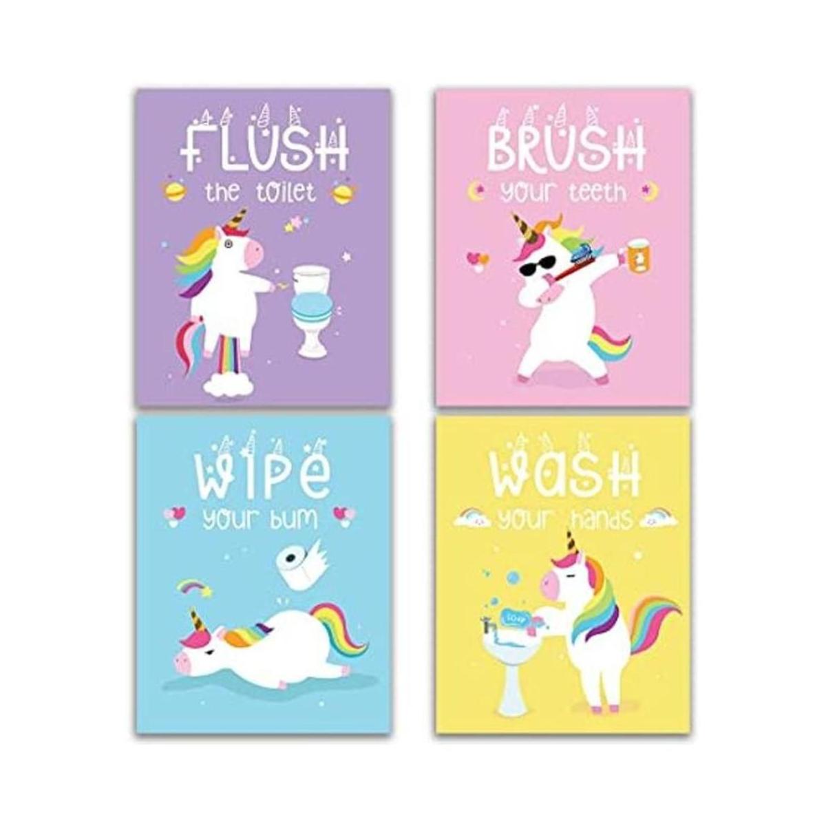 Divertida decoración de baño de unicornio cepillo de