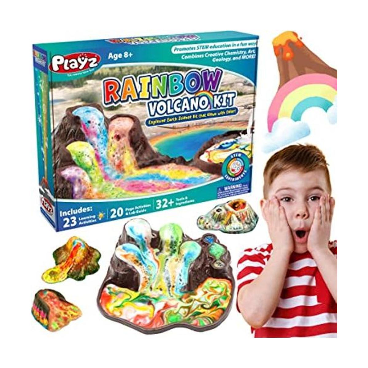 Playz Kit de volcán explosivo arcoíris para niños con más