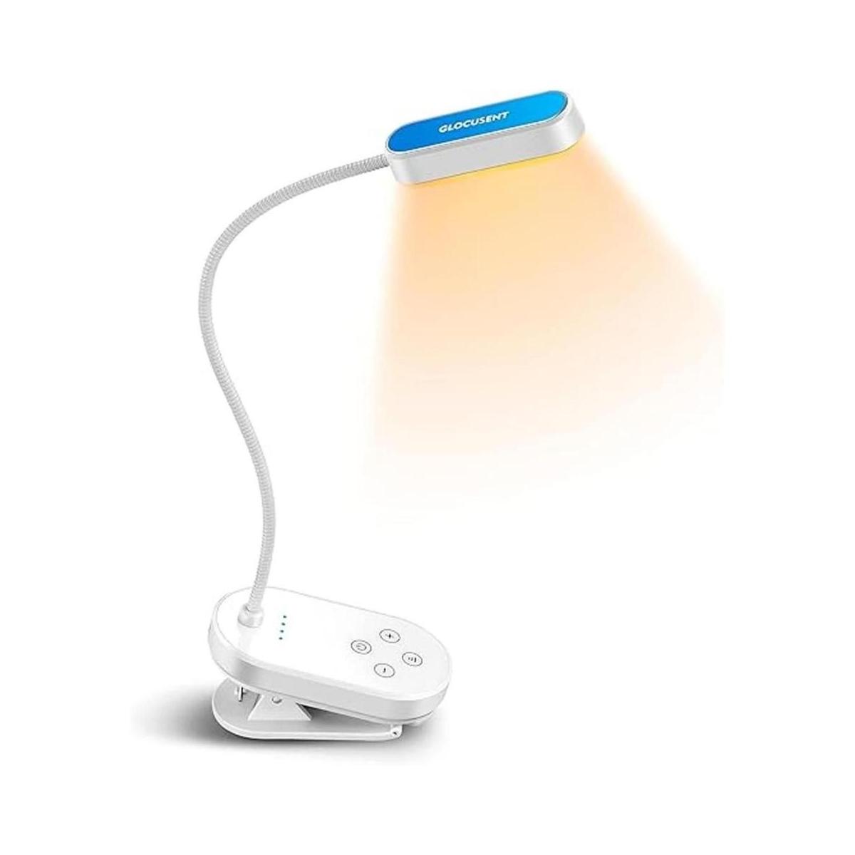 Glocusent Mini luz de lectura recargable con clip para