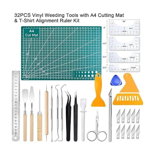 Paquete de 32 herramientas de deshierbe de vinilo con kit