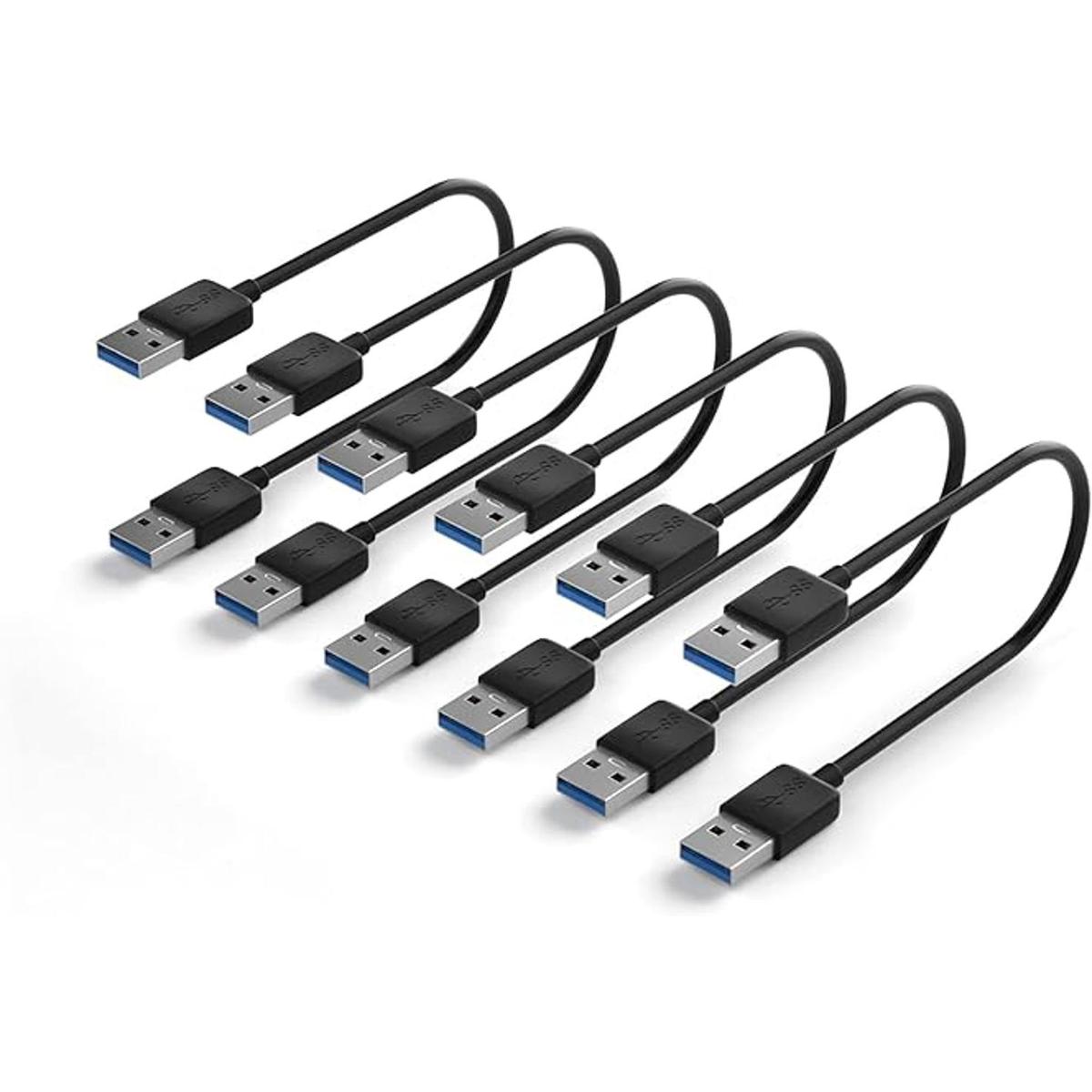 Paquete de 5 cables de extensión USB 3.0 tipo A macho a