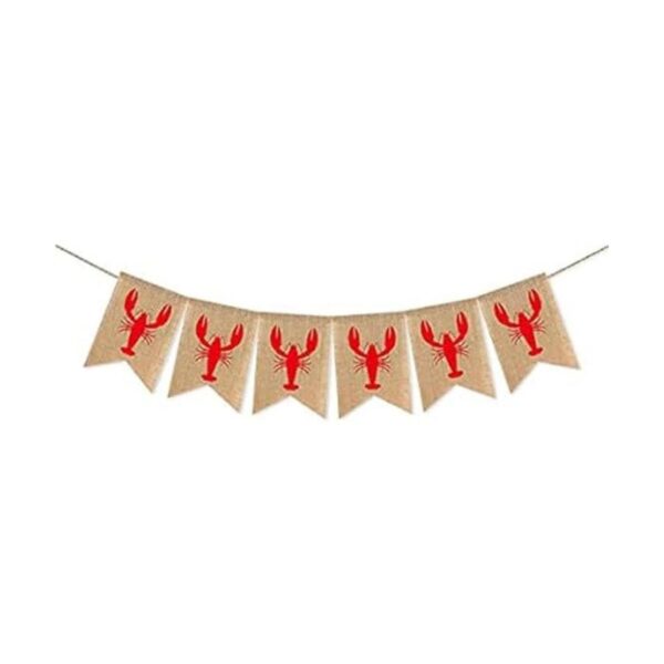SWYOUN Burlap Crawfish Sign Banner Fiesta de Verano_1