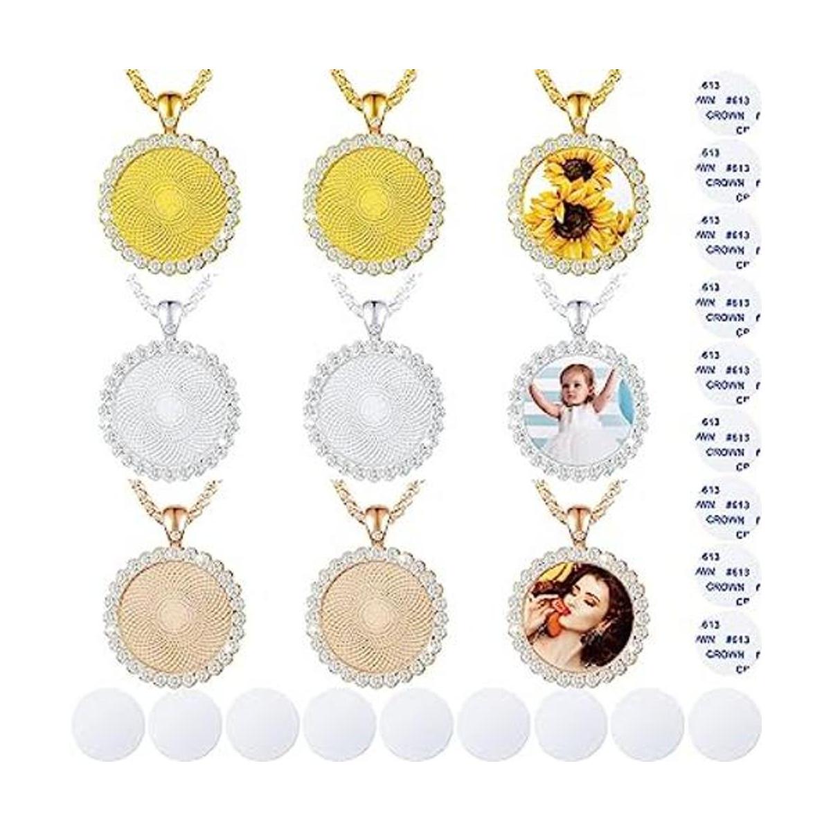 9 piezas de sublimación en blanco collar con bisel de