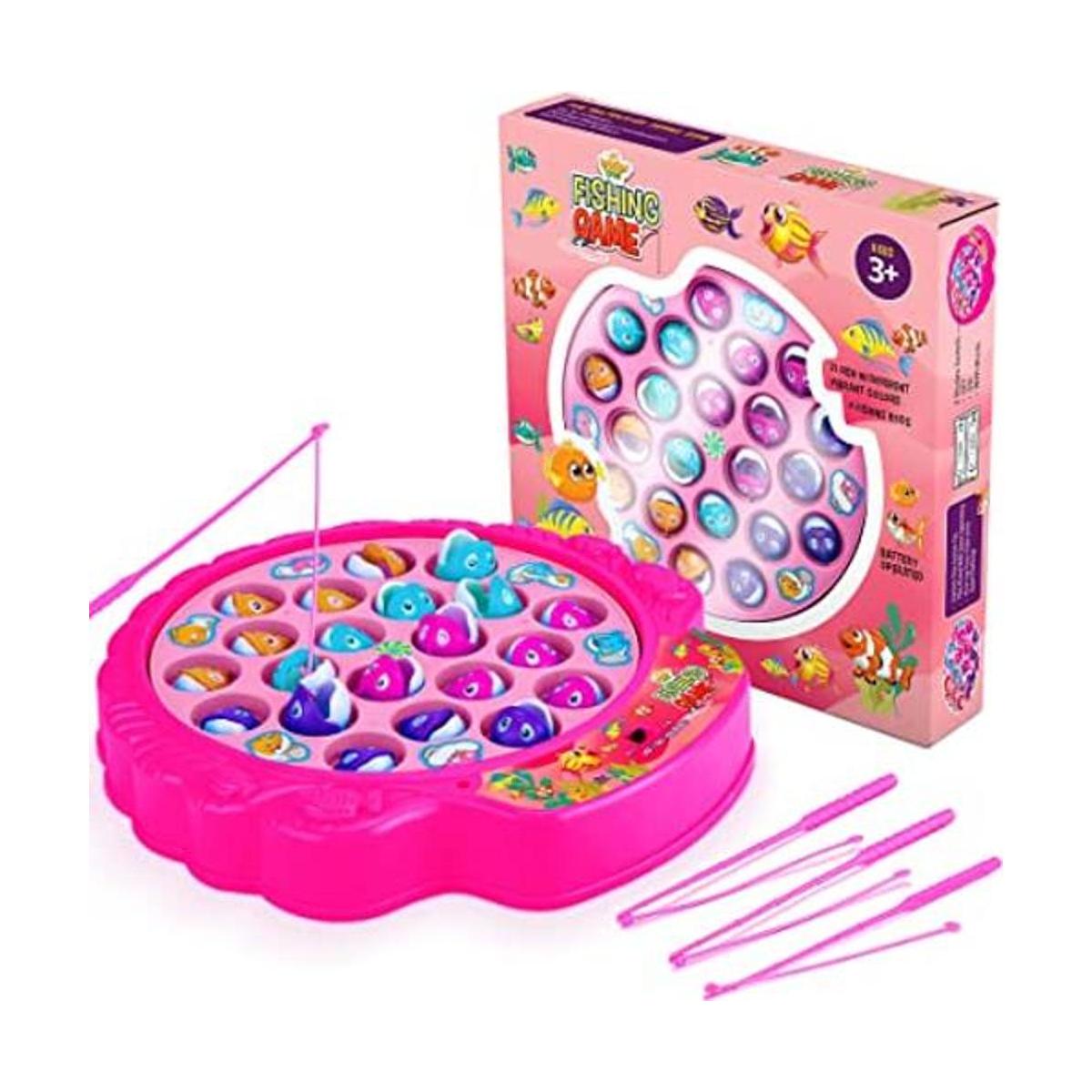 Juego de pesca 21 peces 4 postes y tabla giratoria con