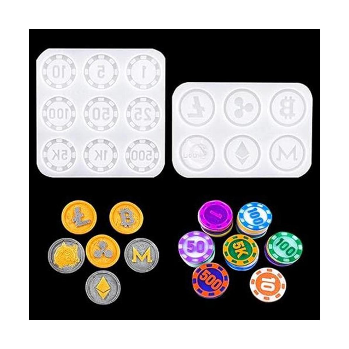Molde de silicona para monedas iSuperb con 2 piezas de