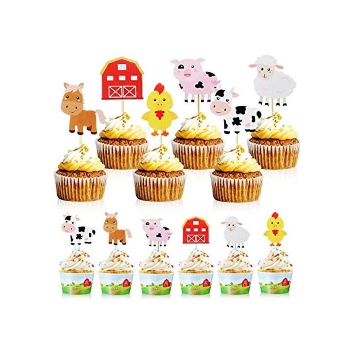 48 piezas de decoración y envoltura para cupcakes con