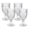 Kingrol Paquete de 4 copas de vino copas de agua vintage_1