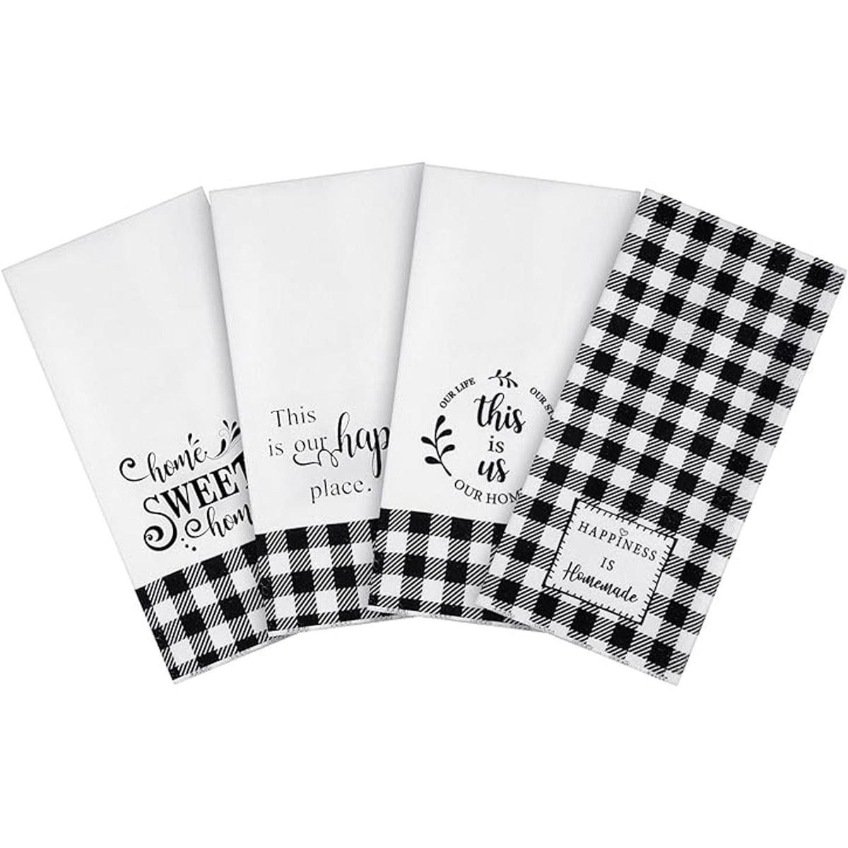 4 toallas de cocina a cuadros de búfalo toalla de mano