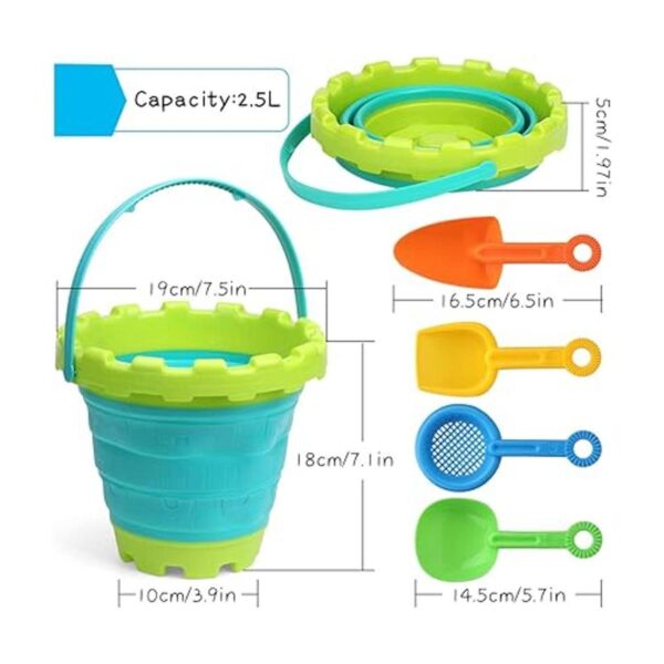 Jumbo Castle Beach Cubos plegables de arena para niños y_4