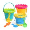 Jumbo Castle Beach Cubos plegables de arena para niños y_1