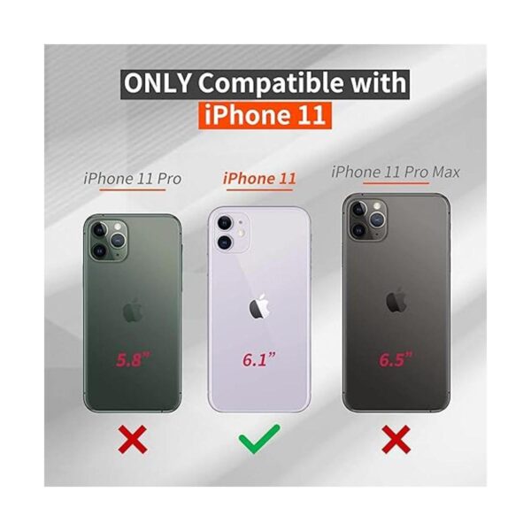 Rossy Funda para iPhone 11 transparente con doble capa_2