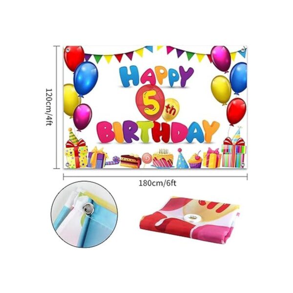 HAMIGAR Telón de fondo de pancarta de feliz 5 cumpleaños