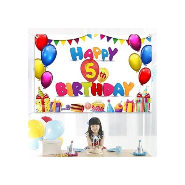 HAMIGAR Telón de fondo de pancarta de feliz 5 cumpleaños