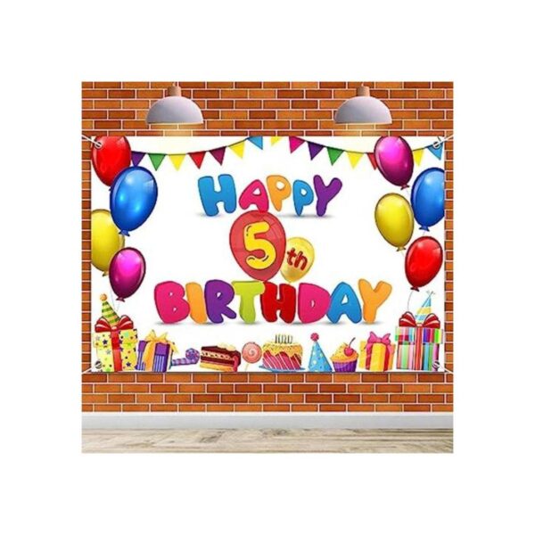 HAMIGAR Telón de fondo de pancarta de feliz 5 cumpleaños
