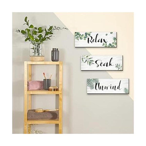 Blulu 3 piezas de decoración de pared de baño diseño de