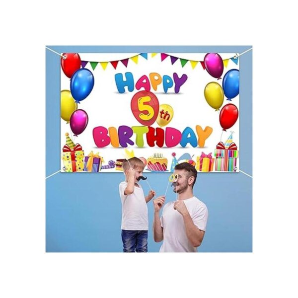 HAMIGAR Telón de fondo de pancarta de feliz 5 cumpleaños